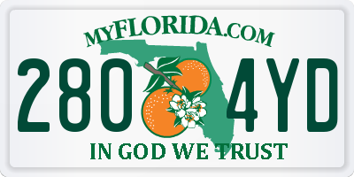 FL license plate 2804YD