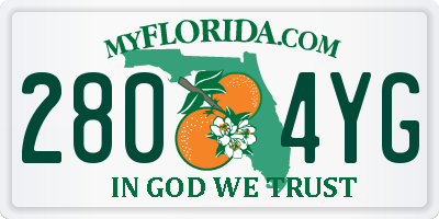 FL license plate 2804YG