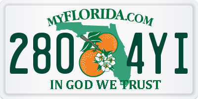 FL license plate 2804YI