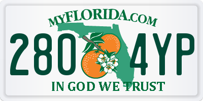 FL license plate 2804YP