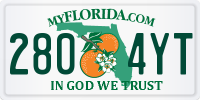 FL license plate 2804YT