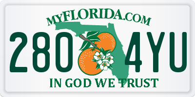 FL license plate 2804YU