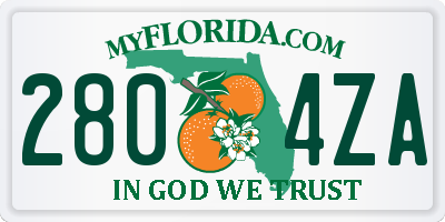 FL license plate 2804ZA