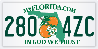 FL license plate 2804ZC