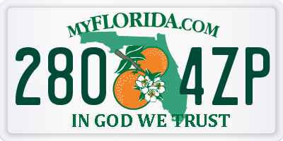 FL license plate 2804ZP