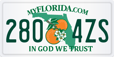 FL license plate 2804ZS