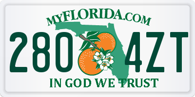 FL license plate 2804ZT
