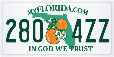 FL license plate 2804ZZ