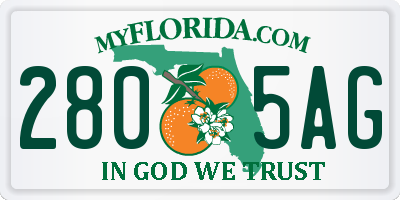 FL license plate 2805AG