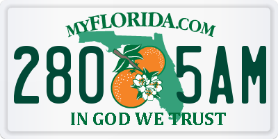 FL license plate 2805AM