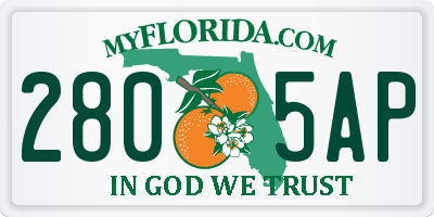 FL license plate 2805AP