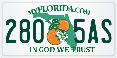 FL license plate 2805AS
