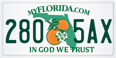 FL license plate 2805AX