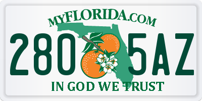 FL license plate 2805AZ