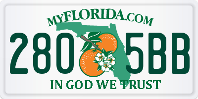 FL license plate 2805BB