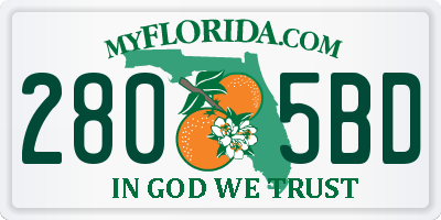FL license plate 2805BD