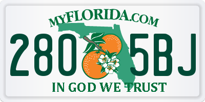 FL license plate 2805BJ