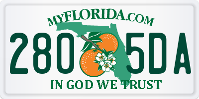 FL license plate 2805DA