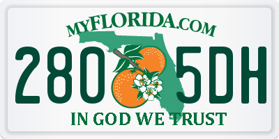 FL license plate 2805DH