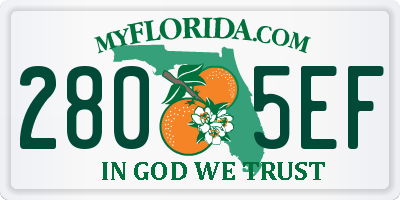 FL license plate 2805EF