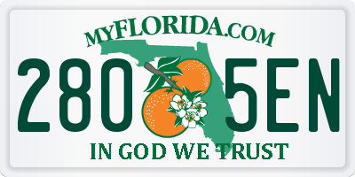 FL license plate 2805EN