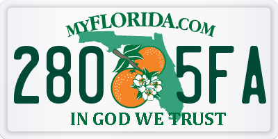 FL license plate 2805FA