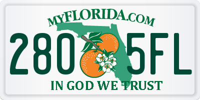 FL license plate 2805FL