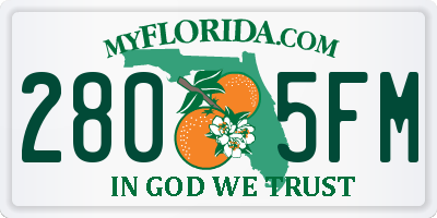 FL license plate 2805FM