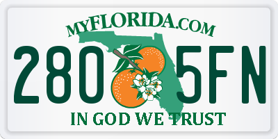 FL license plate 2805FN
