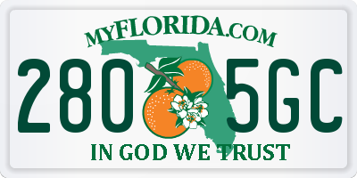 FL license plate 2805GC