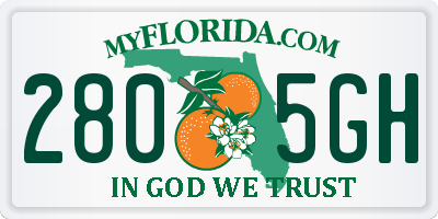 FL license plate 2805GH