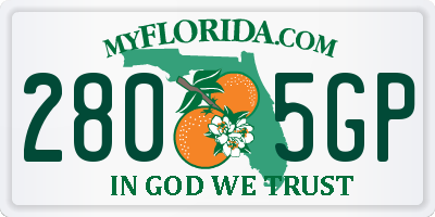 FL license plate 2805GP
