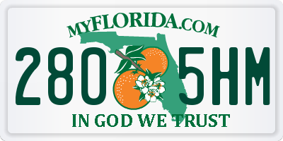 FL license plate 2805HM