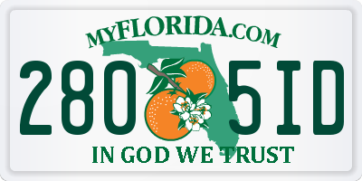 FL license plate 2805ID