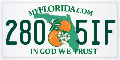 FL license plate 2805IF