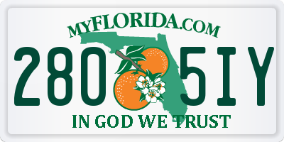 FL license plate 2805IY