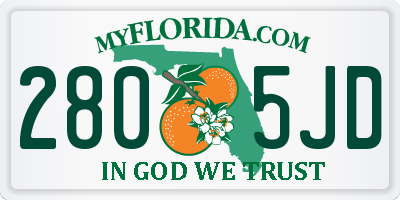 FL license plate 2805JD
