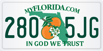 FL license plate 2805JG