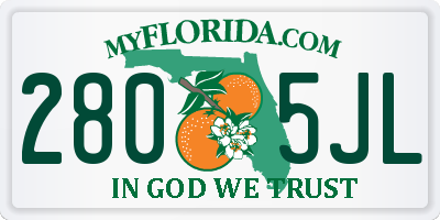 FL license plate 2805JL