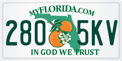 FL license plate 2805KV