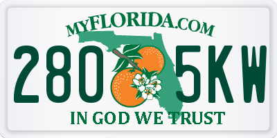 FL license plate 2805KW