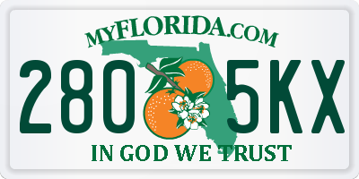 FL license plate 2805KX