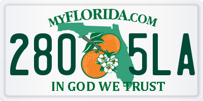 FL license plate 2805LA