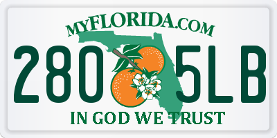 FL license plate 2805LB