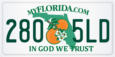 FL license plate 2805LD