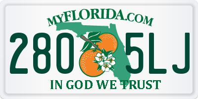 FL license plate 2805LJ