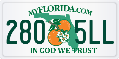 FL license plate 2805LL