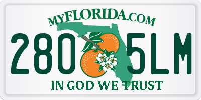 FL license plate 2805LM