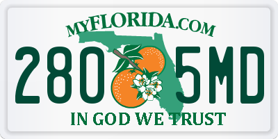 FL license plate 2805MD
