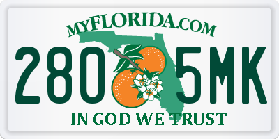 FL license plate 2805MK